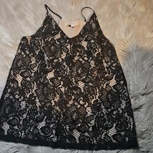 LOFT Black Lace Camisole Top
